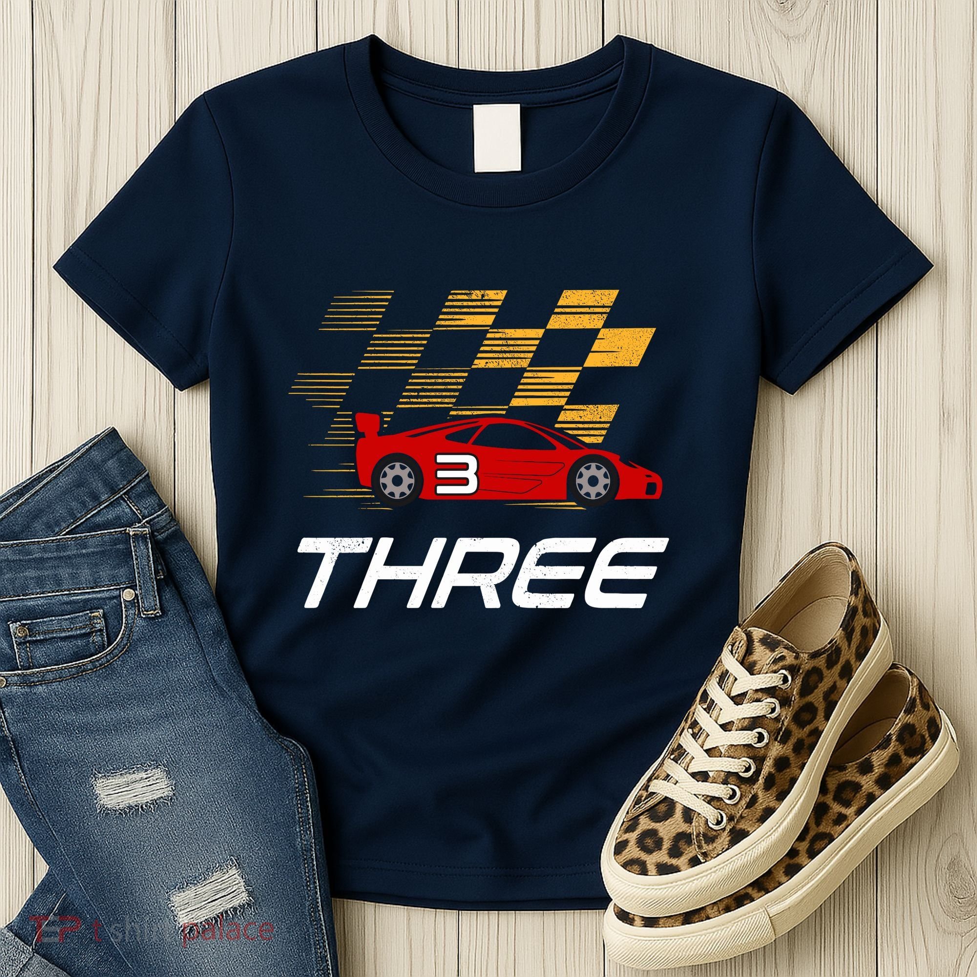 3rd Birthday Race Car Gift I Three Years Old Boy Women's T-Shirt