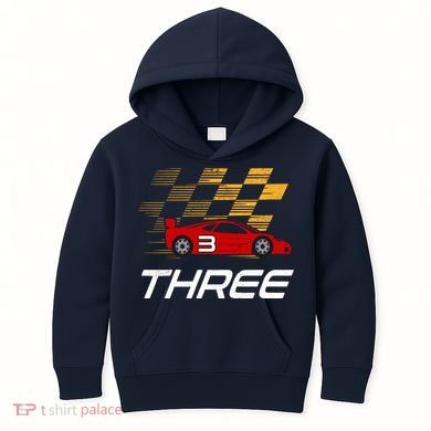 3rd Birthday Race Car Gift I Three Years Old Boy Kids Hoodie