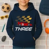 3rd Birthday Race Car Gift I Three Years Old Boy Kids Hoodie thumb 2