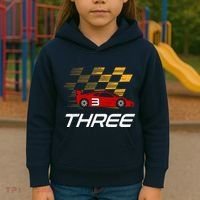 3rd Birthday Race Car Gift I Three Years Old Boy Kids Hoodie thumb 3