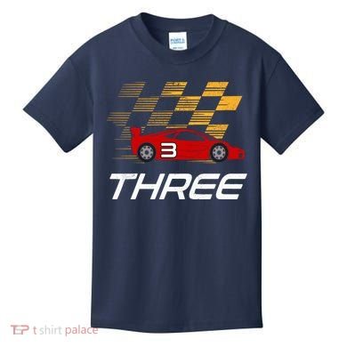3rd Birthday Race Car Gift I Three Years Old Boy Kids T-Shirt