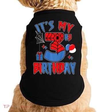 3rd Birthday Spider Web Theme Party Three 3 Year Bday Doggie Tank