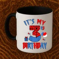 3rd Birthday Spider Web Theme Party Three 3 Year Bday Coffee Mug thumb 2