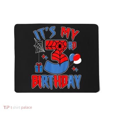 3rd Birthday Spider Web Theme Party Three 3 Year Bday Mousepad