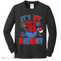 3rd Birthday Spider Web Theme Party Three 3 Year Bday Kids Long Sleeve Shirt thumb 0