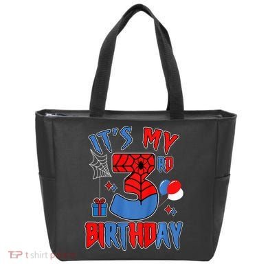 3rd Birthday Spider Web Theme Party Three 3 Year Bday Tote Bag