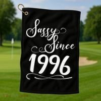 30th Birthday Sassy Since 1996 Golf Towel thumb 1