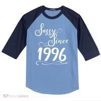 30th Birthday Sassy Since 1996 Raglan Baseball Sleeve Shirt thumb 0