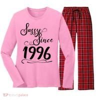 30th Birthday Sassy Since 1996 Women's Long Sleeve Flannel Pajama Set  thumb 0