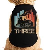 3rd Birthday Train Funny 3 Year Old Train Birthday Boy Girl Doggie Tank thumb 0