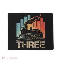 3rd Birthday Train Funny 3 Year Old Train Birthday Boy Girl Mousepad thumb 0