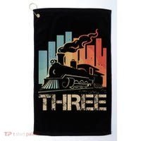 3rd Birthday Train Funny 3 Year Old Train Birthday Boy Girl Golf Towel thumb 0