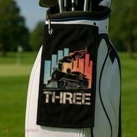 3rd Birthday Train Funny 3 Year Old Train Birthday Boy Girl Golf Towel thumb 2