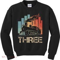 3rd Birthday Train Funny 3 Year Old Train Birthday Boy Girl Kids Sweatshirt thumb 0