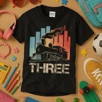 3rd Birthday Train Funny 3 Year Old Train Birthday Boy Girl Kids T-Shirt thumb 3