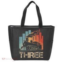 3rd Birthday Train Funny 3 Year Old Train Birthday Boy Girl Tote Bag thumb 0