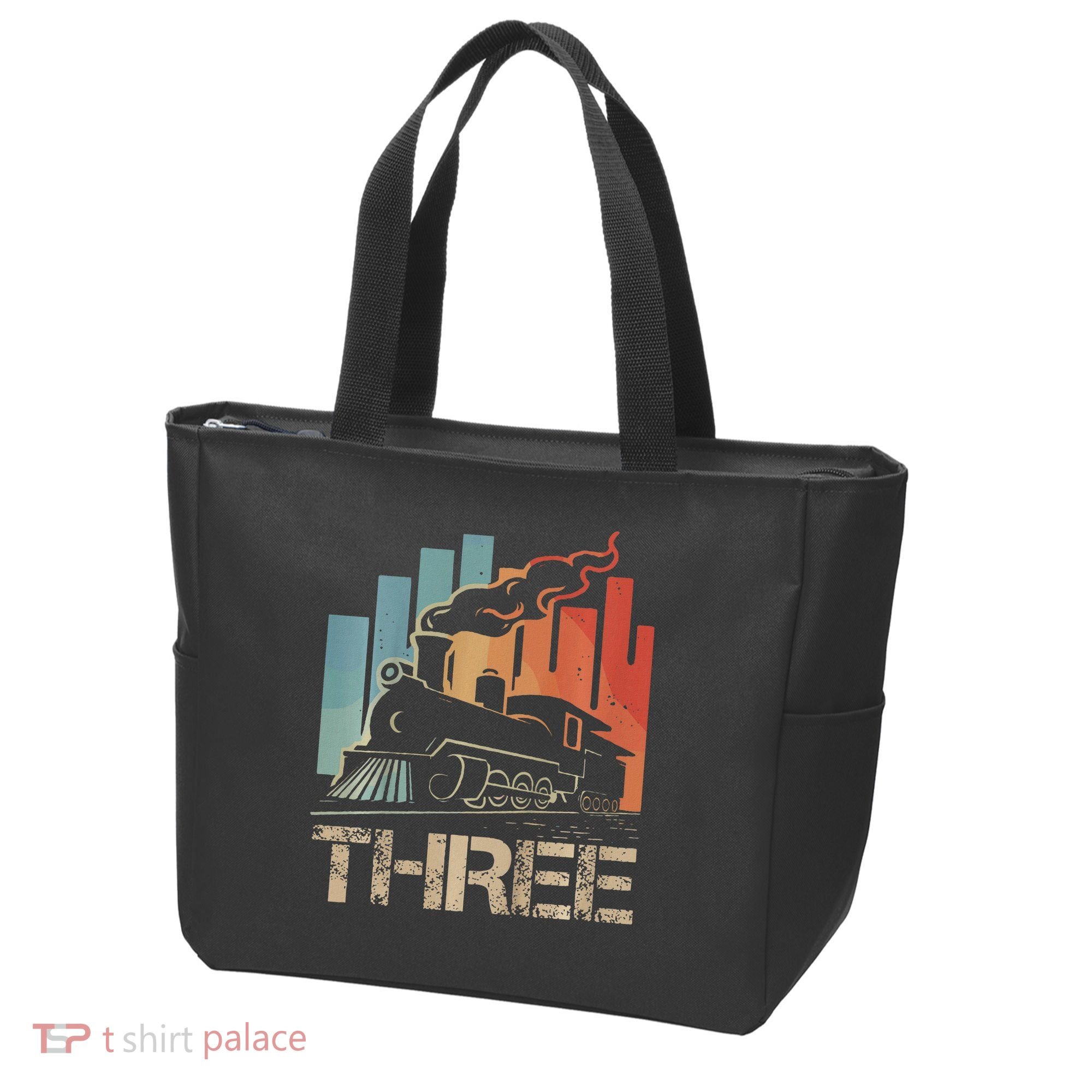 3rd Birthday Train Funny 3 Year Old Train Birthday Boy Girl Tote Bag