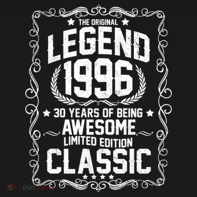30th Birthday The Original Legend 1996 Awesome Classic  Tie-Dye T-Shirt