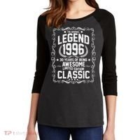 30th Birthday The Original Legend 1996 Awesome Classic  Women's Tri-Blend 3/4-Sleeve Raglan Shirt thumb 2