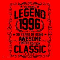 30th Birthday The Original Legend 1996 Awesome Classic  Santa Hat thumb 1
