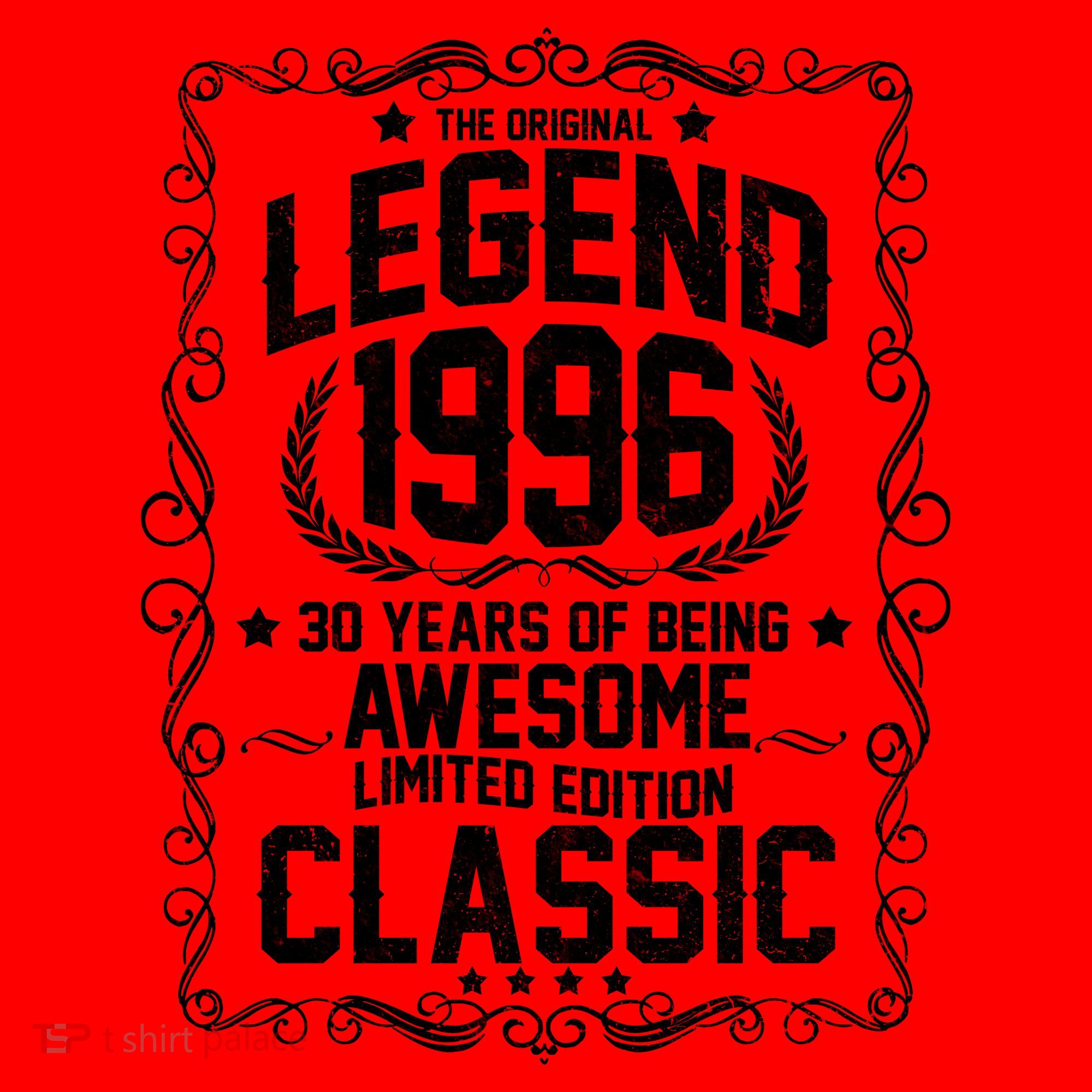 30th Birthday The Original Legend 1996 Awesome Classic  Santa Hat