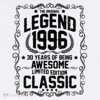 30th Birthday The Original Legend 1996 Awesome Classic  Comfort Colors Garment-Dyed Hooded Sweatshirt thumb 2