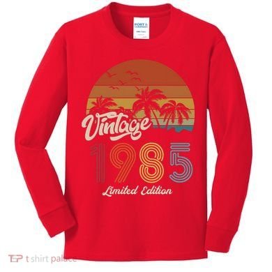 38th Birthday Vintage Limited Edition 1985 Kids Long Sleeve Shirt