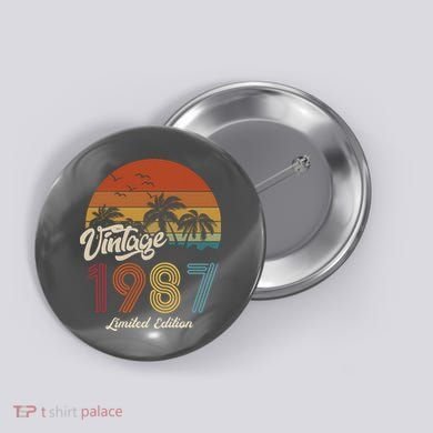 36th Birthday Vintage Limited Edition 1987 Button