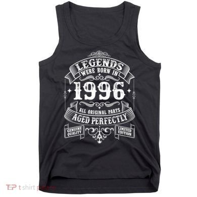 30th Birthday Vintage Scroll Border Legends Were Born Age Perfectly 1996 Tank Top