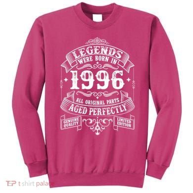 30th Birthday Vintage Scroll Border Legends Were Born Age Perfectly 1996 Sweatshirt