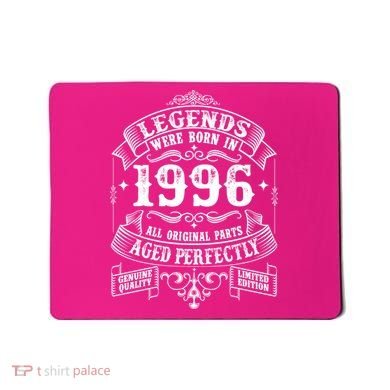 30th Birthday Vintage Scroll Border Legends Were Born Age Perfectly 1996 Mousepad