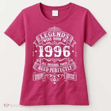 30th Birthday Vintage Scroll Border Legends Were Born Age Perfectly 1996 Women's T-Shirt