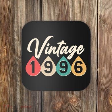 30th Birthday Vintage 1996 Retro Teardrop Design  Coaster