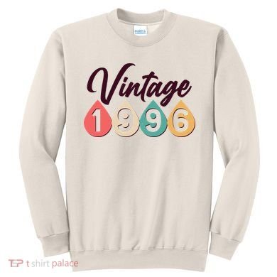 30th Birthday Vintage 1996 Retro Teardrop Design  Sweatshirt