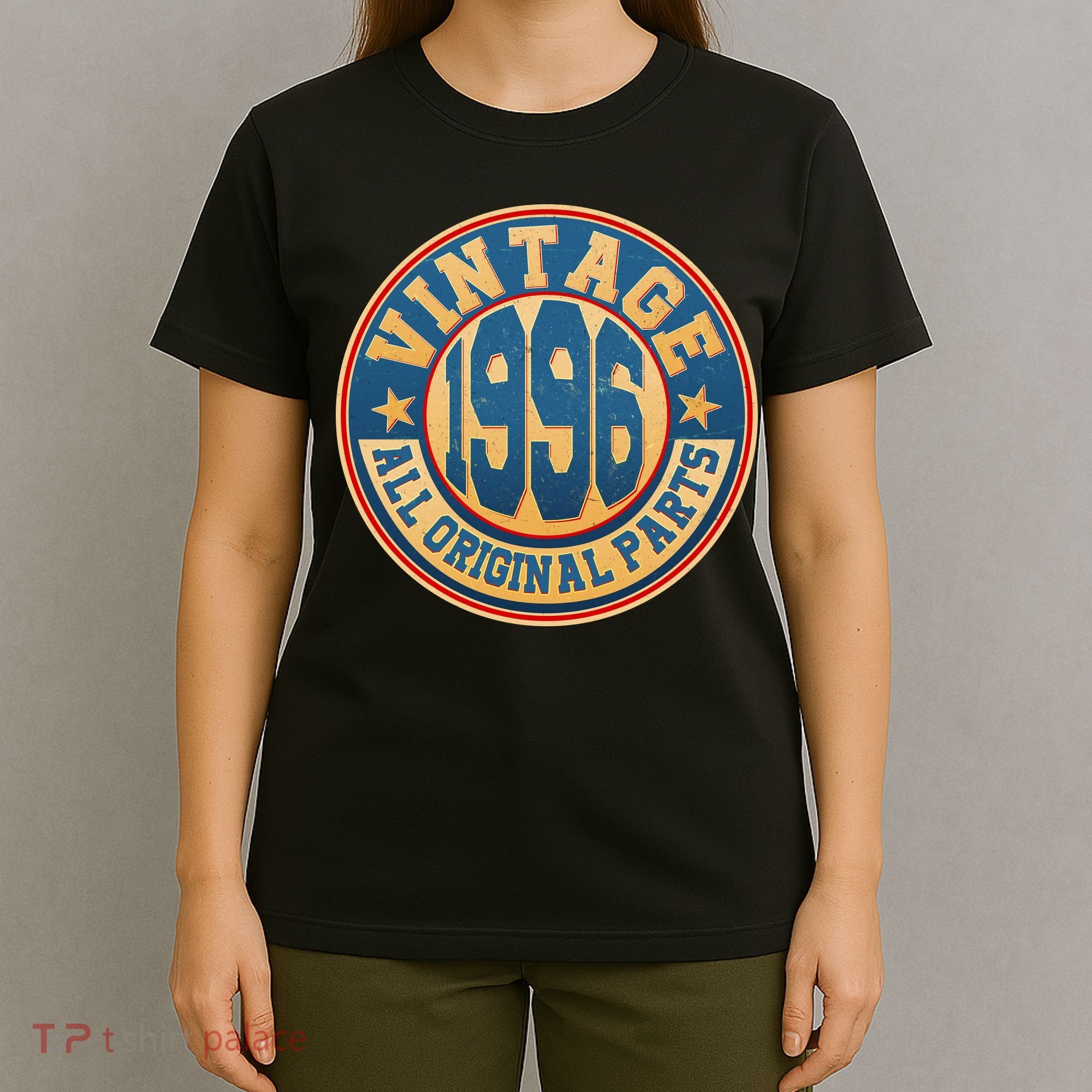 30th Birthday Vintage 1996 All Original Parts Shield Emblem  T-Shirt
