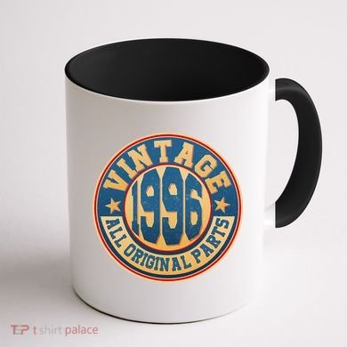 30th Birthday Vintage 1996 All Original Parts Shield Emblem  Coffee Mug back
