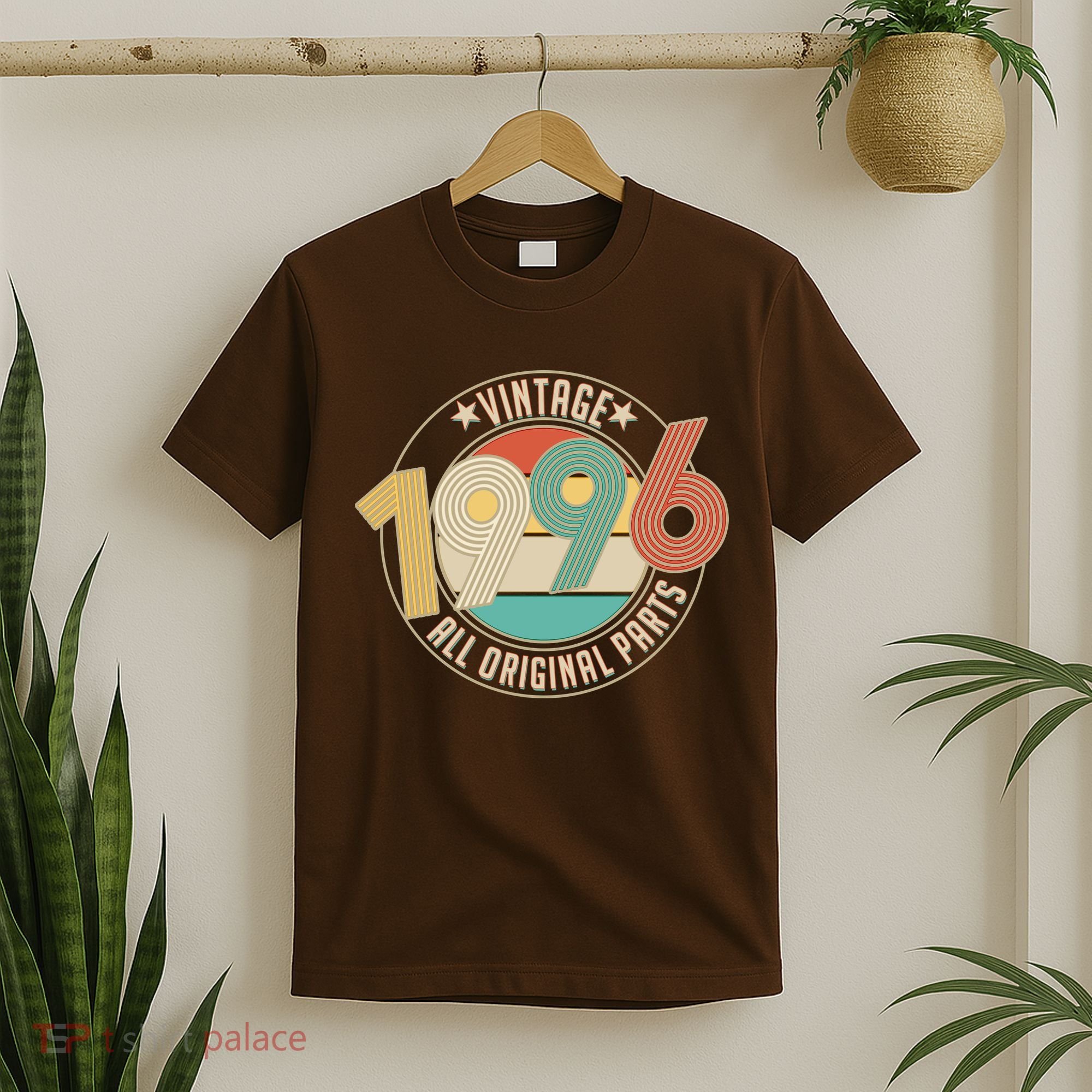 30th Birthday Vintage 1996 All Original Parts Emblem T-Shirt