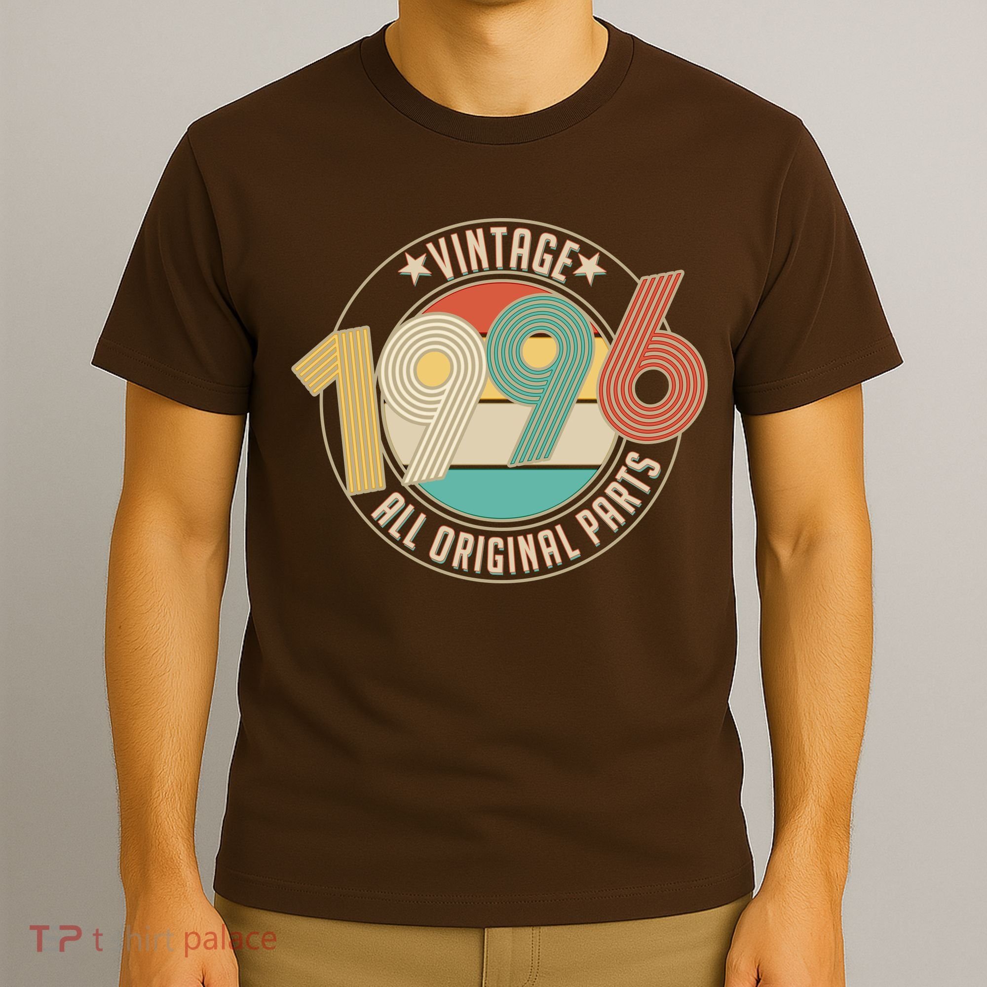 30th Birthday Vintage 1996 All Original Parts Emblem T-Shirt