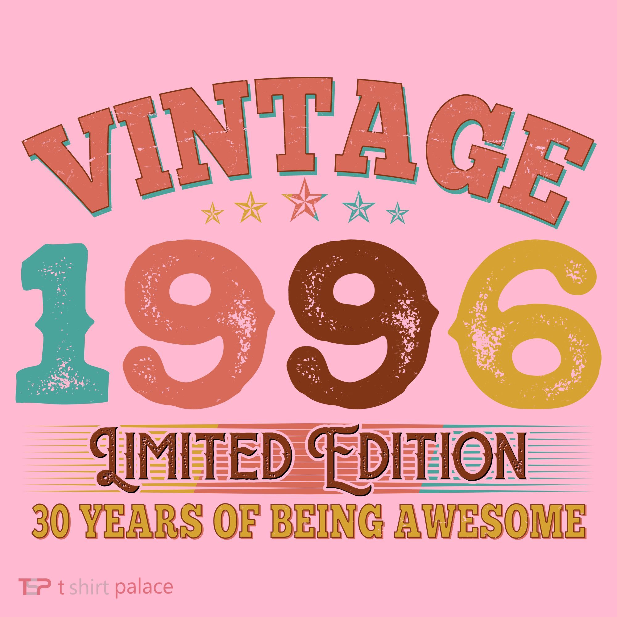 30th Birthday Vintage 1996 Limited Edition 30 Years Of Being Awesome T-Shirt