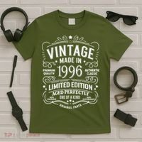 30th Birthday Vintage Made In 1996 Premium Quality Authentic Classic Birthday T-Shirt thumb 5