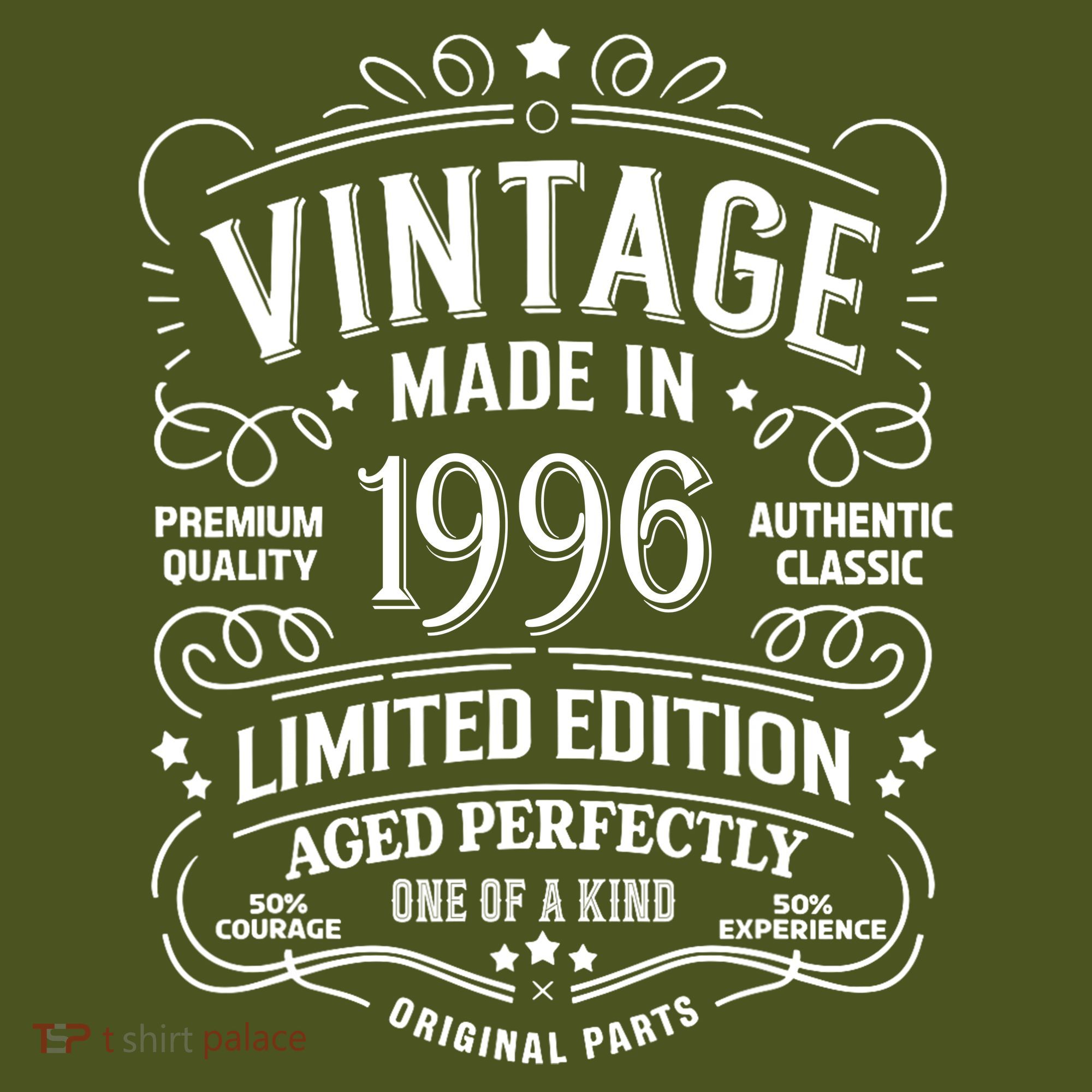 30th Birthday Vintage Made In 1996 Premium Quality Authentic Classic Birthday T-Shirt