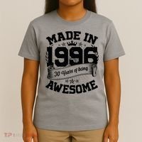 30th Birthday Vintage Crown Made In 1996 30 Years Of Being Awesome T-Shirt thumb 4