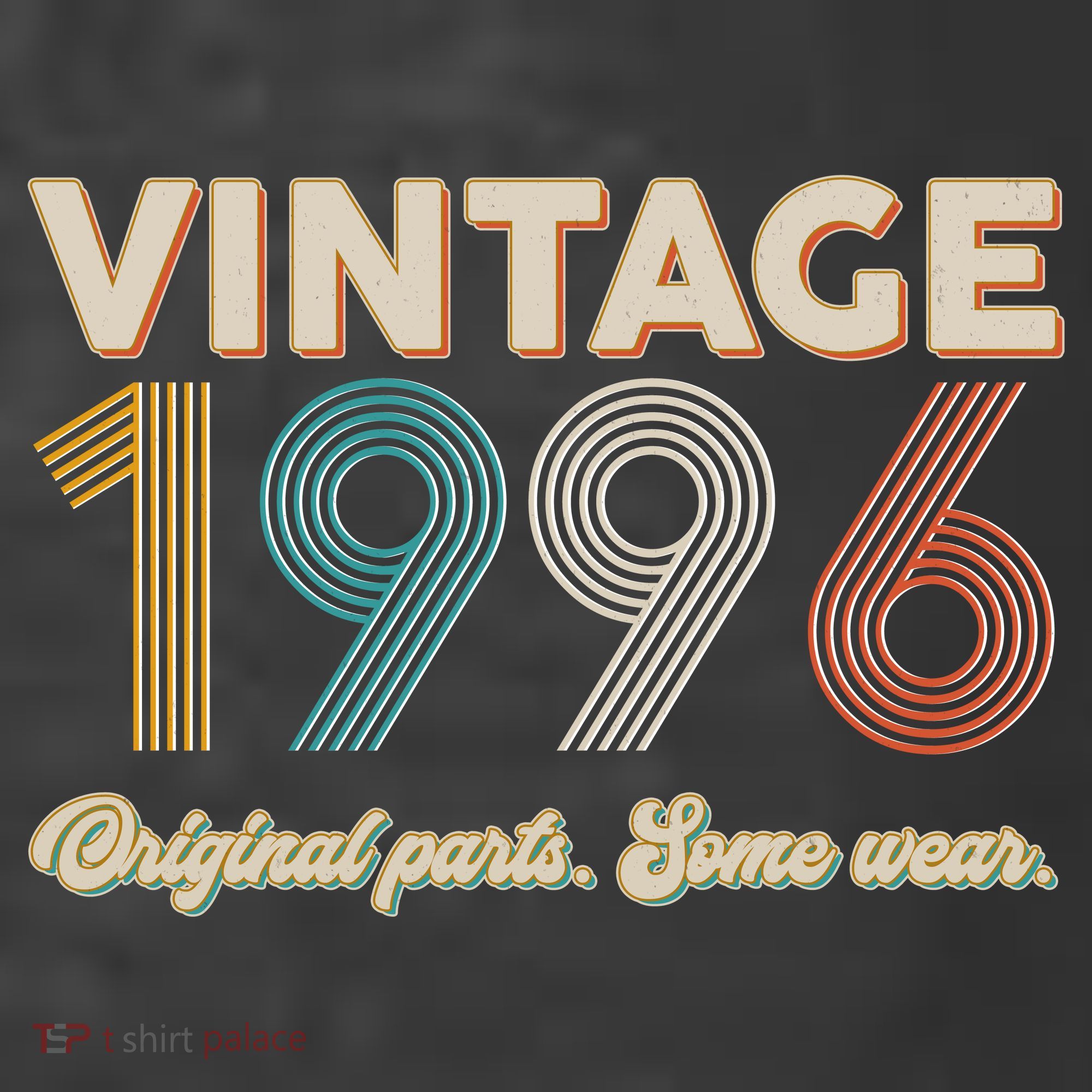 30th Birthday Vintage 1996 Original Parts Some Wear  T-Shirt