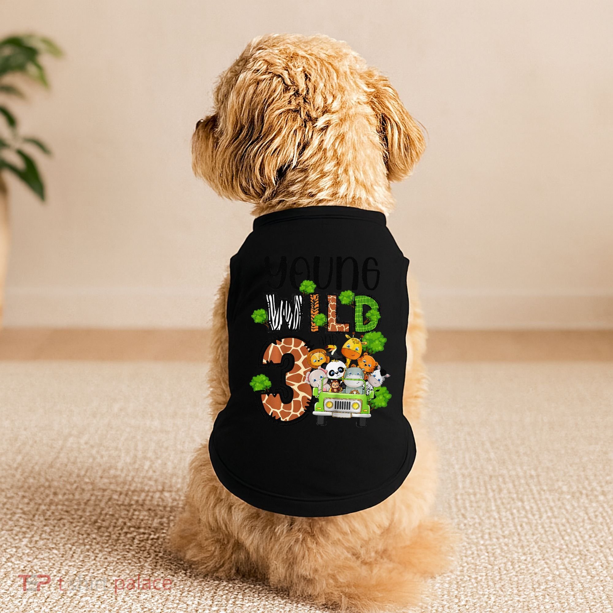3rd Birthday Young Wild Three 3 Year Old Safari Zoo Doggie Tank