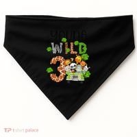 3rd Birthday Young Wild Three 3 Year Old Safari Zoo USA-Made Doggie Bandana thumb 0