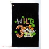 3rd Birthday Young Wild Three 3 Year Old Safari Zoo Golf Towel thumb 0