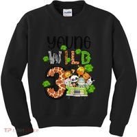 3rd Birthday Young Wild Three 3 Year Old Safari Zoo Kids Sweatshirt thumb 0