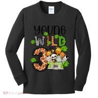3rd Birthday Young Wild Three 3 Year Old Safari Zoo Kids Long Sleeve Shirt thumb 0