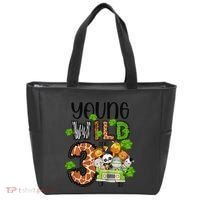 3rd Birthday Young Wild Three 3 Year Old Safari Zoo Tote Bag thumb 0
