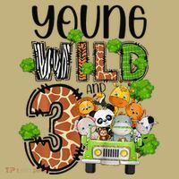 3rd Birthday Young Wild Three 3 Year Old Safari Zoo Mousepad thumb 1